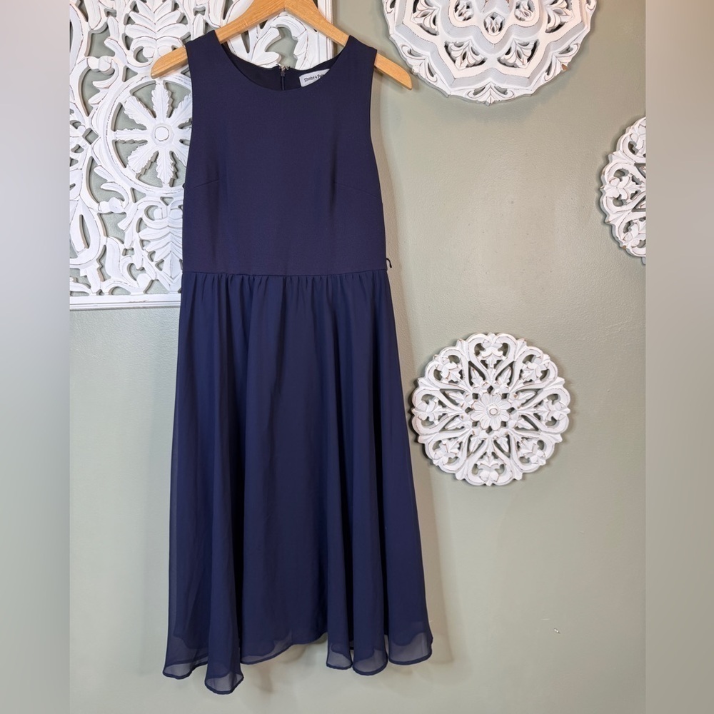 Shelby & Palmer Navy Blue Sleeveless Tank Dress Flowy 10